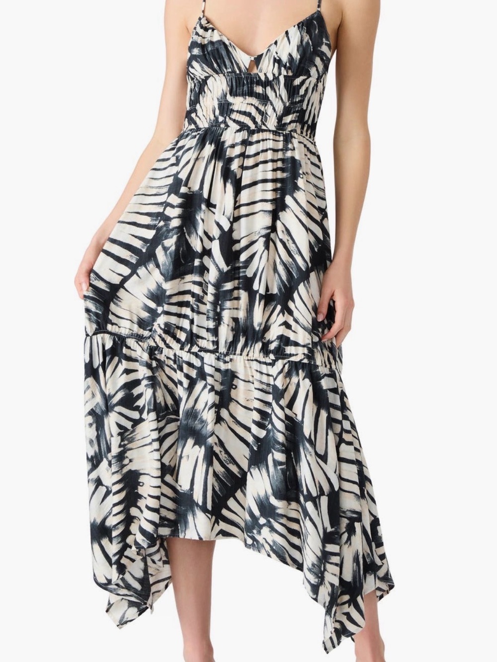 Steve Madden Jackie Printed Asymmetric Midi Dress